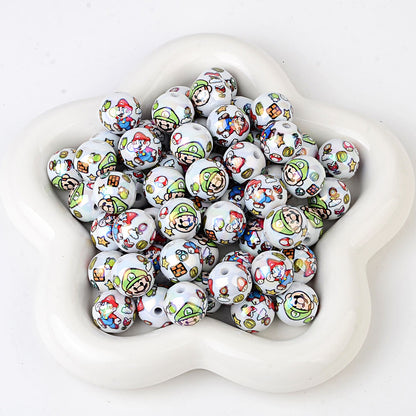 16mm Super Mario Bros Silicone Focal Beads | Acrylic Bead for DIY Bracelet Keychain Jewelry Making
