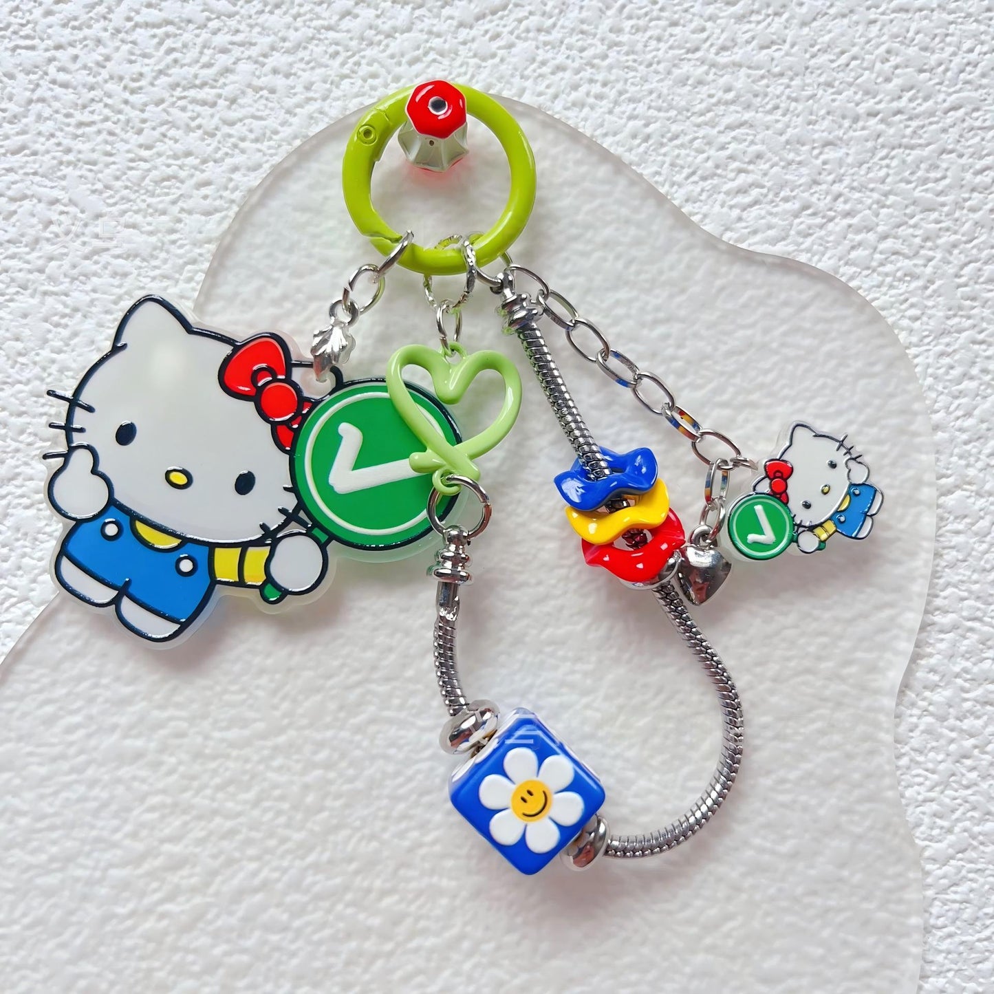 Cute Cartoon Cat Acrylic Beads & Pendants - Large Hanging Hole Charms, Small Straight Hole Spacers for Beadable Pens Keychains, Right/Wrong Sign DIY Crafts