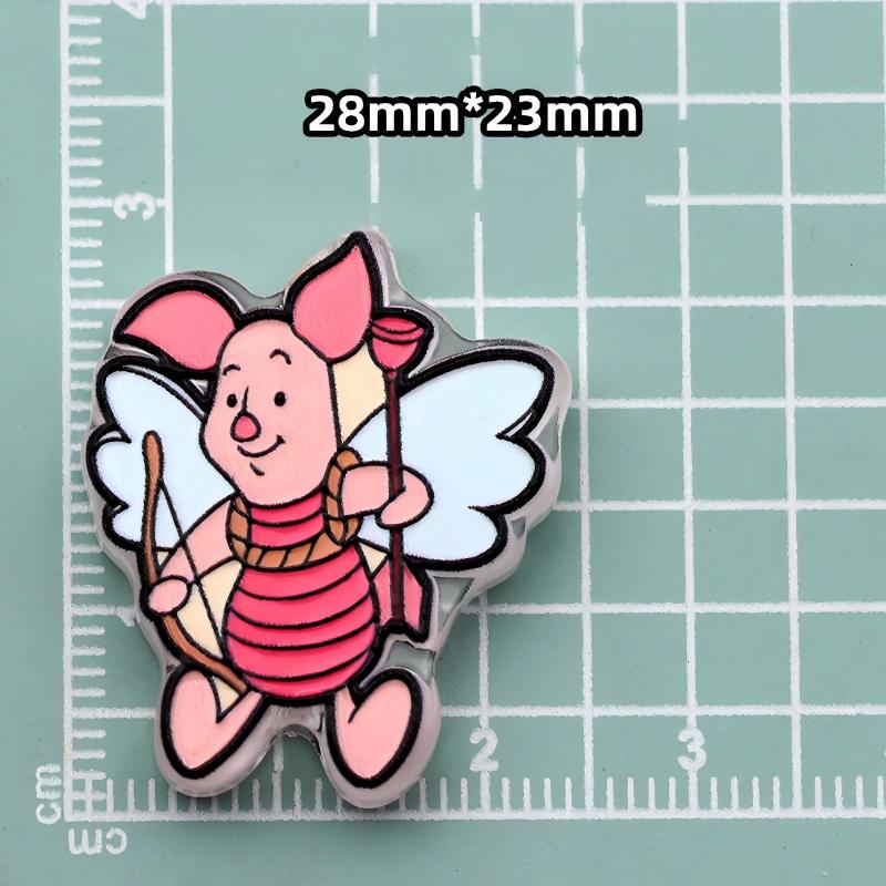 Cute Cartoon Bear and Friends Acrylic Beads - Straight Through Hole Spacers, Kawaii Animals Focal Beads for Beadable Pens, Keychain DIY Craft Supplies