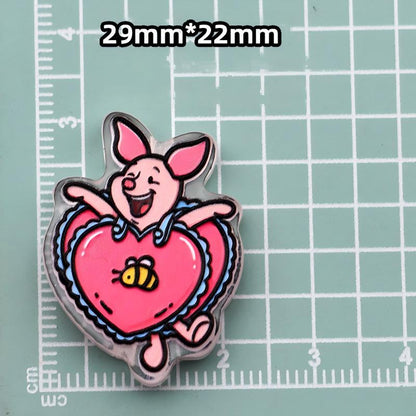 Cute Cartoon Bear and Friends Acrylic Beads - Straight Through Hole Spacers, Kawaii Animals Focal Beads for Beadable Pens, Keychain DIY Craft Supplies