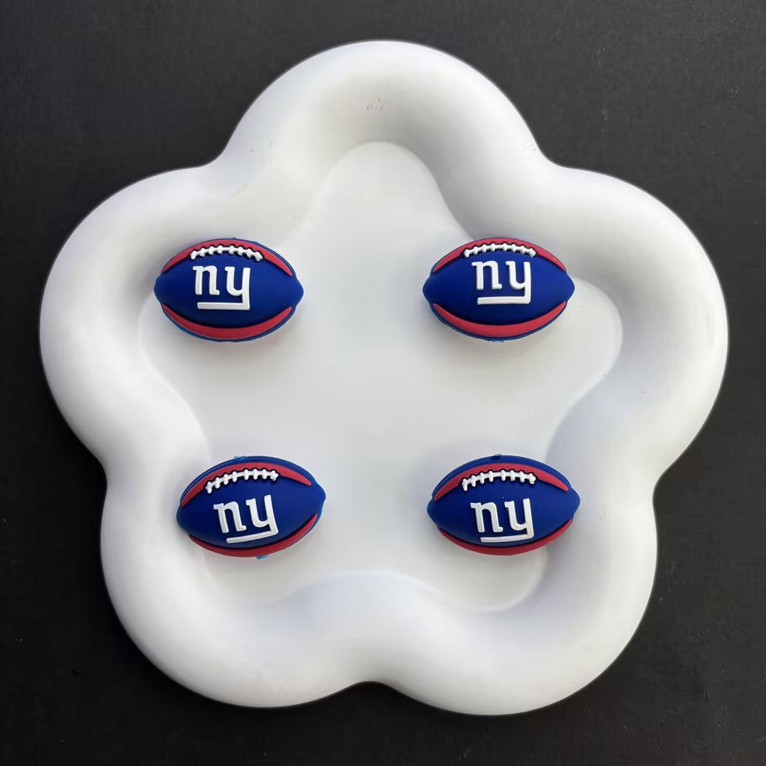Team Sports Football Silicone Beads, Cute Rugby Focal Beads for Beadable Pens & DIY Keychains | NFL Team Beads