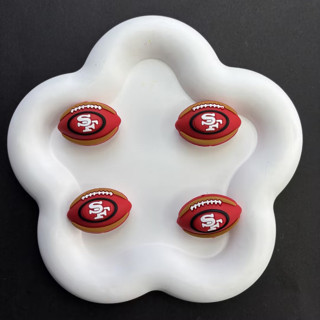 Team Sports Football Silicone Beads, Cute Rugby Focal Beads for Beadable Pens & DIY Keychains | NFL Team Beads