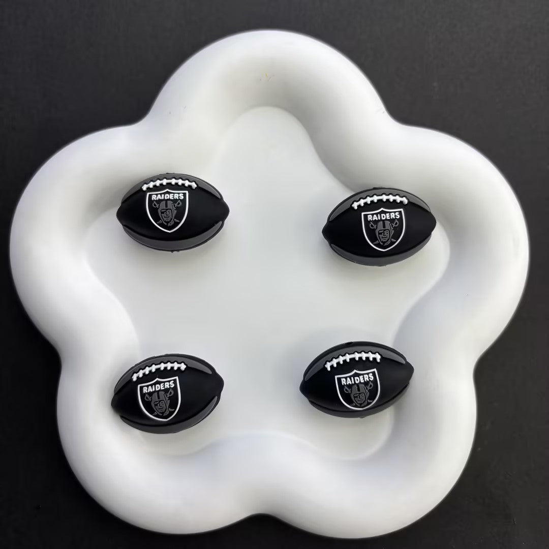 Team Sports Football Silicone Beads, Cute Rugby Focal Beads for Beadable Pens & DIY Keychains | NFL Team Beads