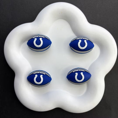 Team Sports Football Silicone Beads, Cute Rugby Focal Beads for Beadable Pens & DIY Keychains | NFL Team Beads