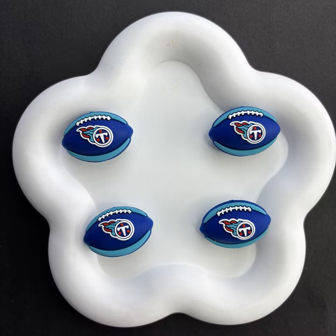 Team Sports Football Silicone Beads, Cute Rugby Focal Beads for Beadable Pens & DIY Keychains | NFL Team Beads