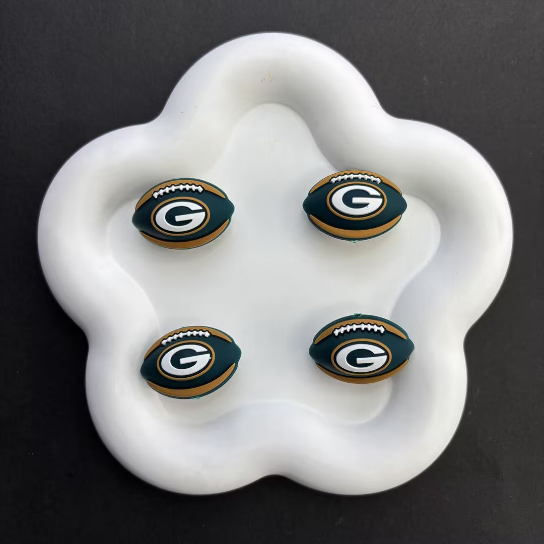 Team Sports Football Silicone Beads, Cute Rugby Focal Beads for Beadable Pens & DIY Keychains | NFL Team Beads