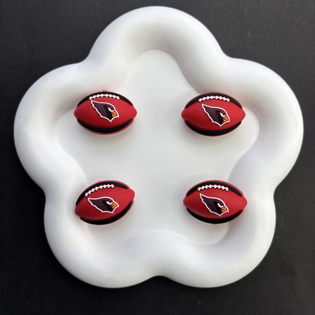 Team Sports Football Silicone Beads, Cute Rugby Focal Beads for Beadable Pens & DIY Keychains | NFL Team Beads