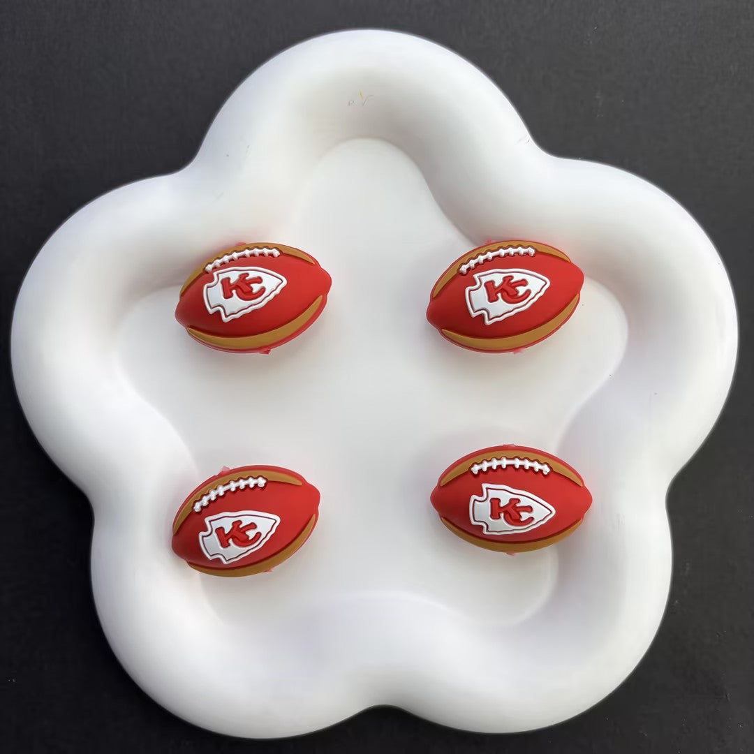 Team Sports Football Silicone Beads, Cute Rugby Focal Beads for Beadable Pens & DIY Keychains | NFL Team Beads