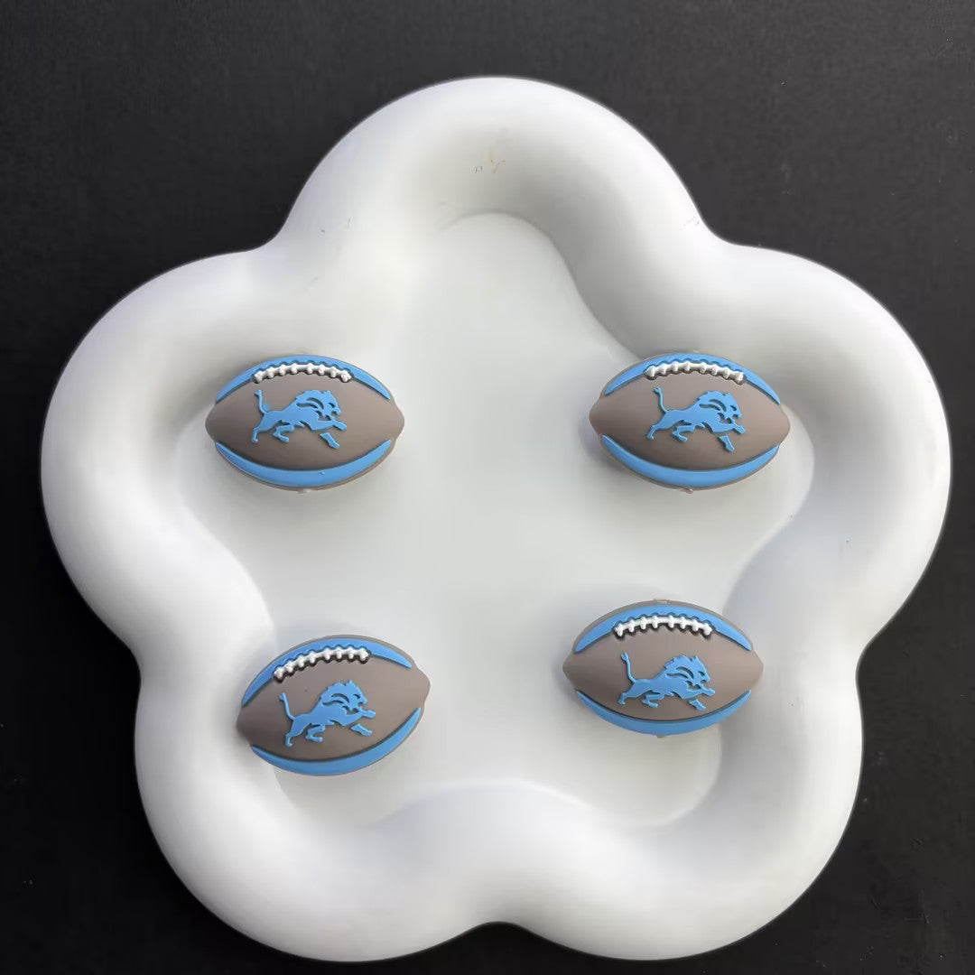 Team Sports Football Silicone Beads, Cute Rugby Focal Beads for Beadable Pens & DIY Keychains | NFL Team Beads