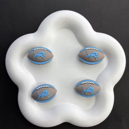 Team Sports Football Silicone Beads, Cute Rugby Focal Beads for Beadable Pens & DIY Keychains | NFL Team Beads