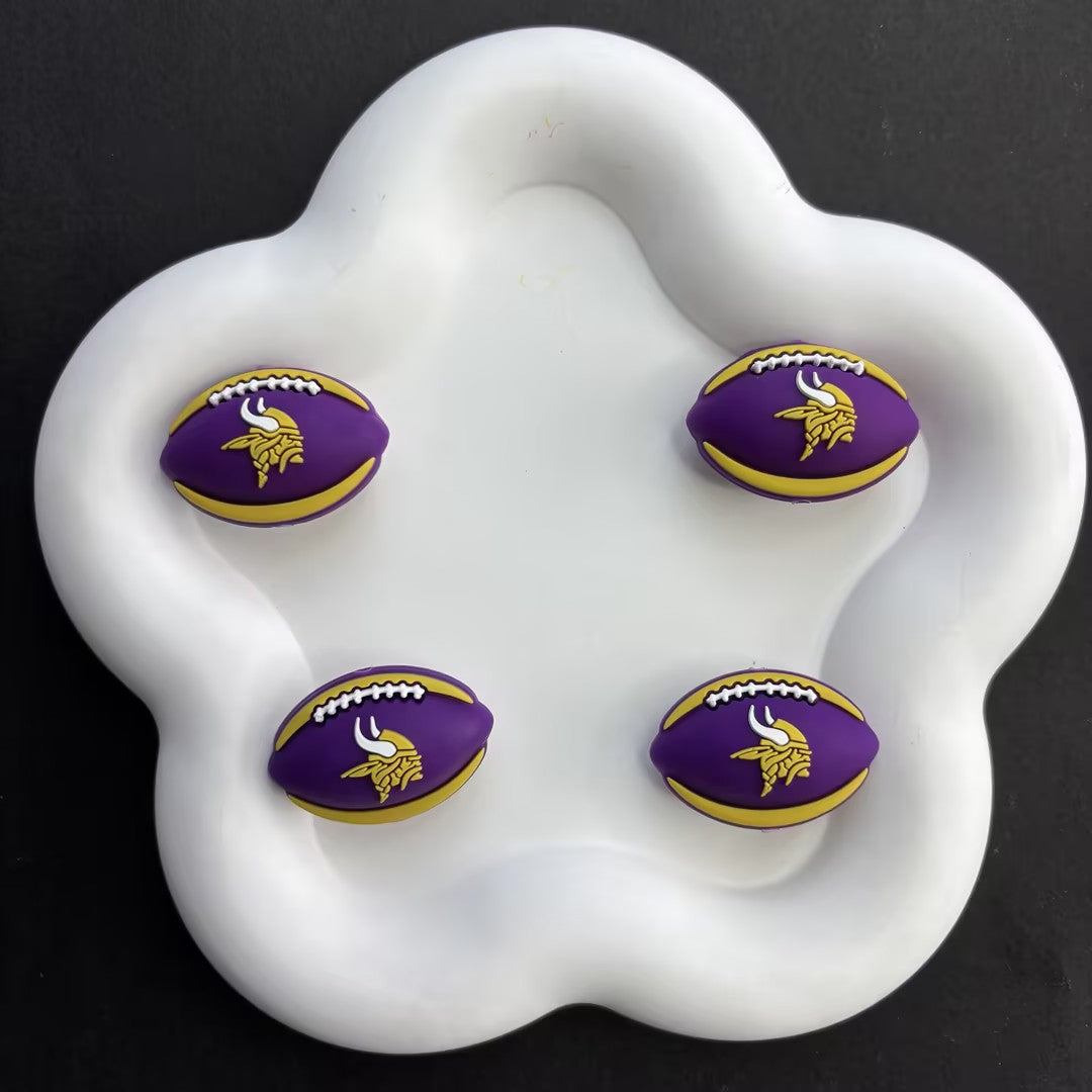 Team Sports Football Silicone Beads, Cute Rugby Focal Beads for Beadable Pens & DIY Keychains | NFL Team Beads