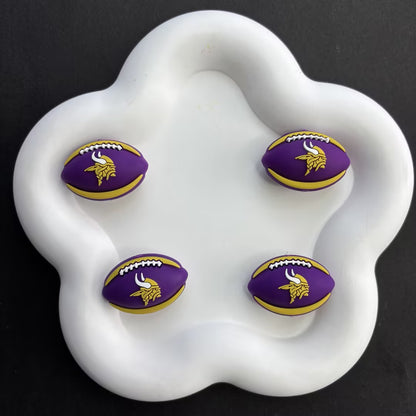 Team Sports Football Silicone Beads, Cute Rugby Focal Beads for Beadable Pens & DIY Keychains | NFL Team Beads