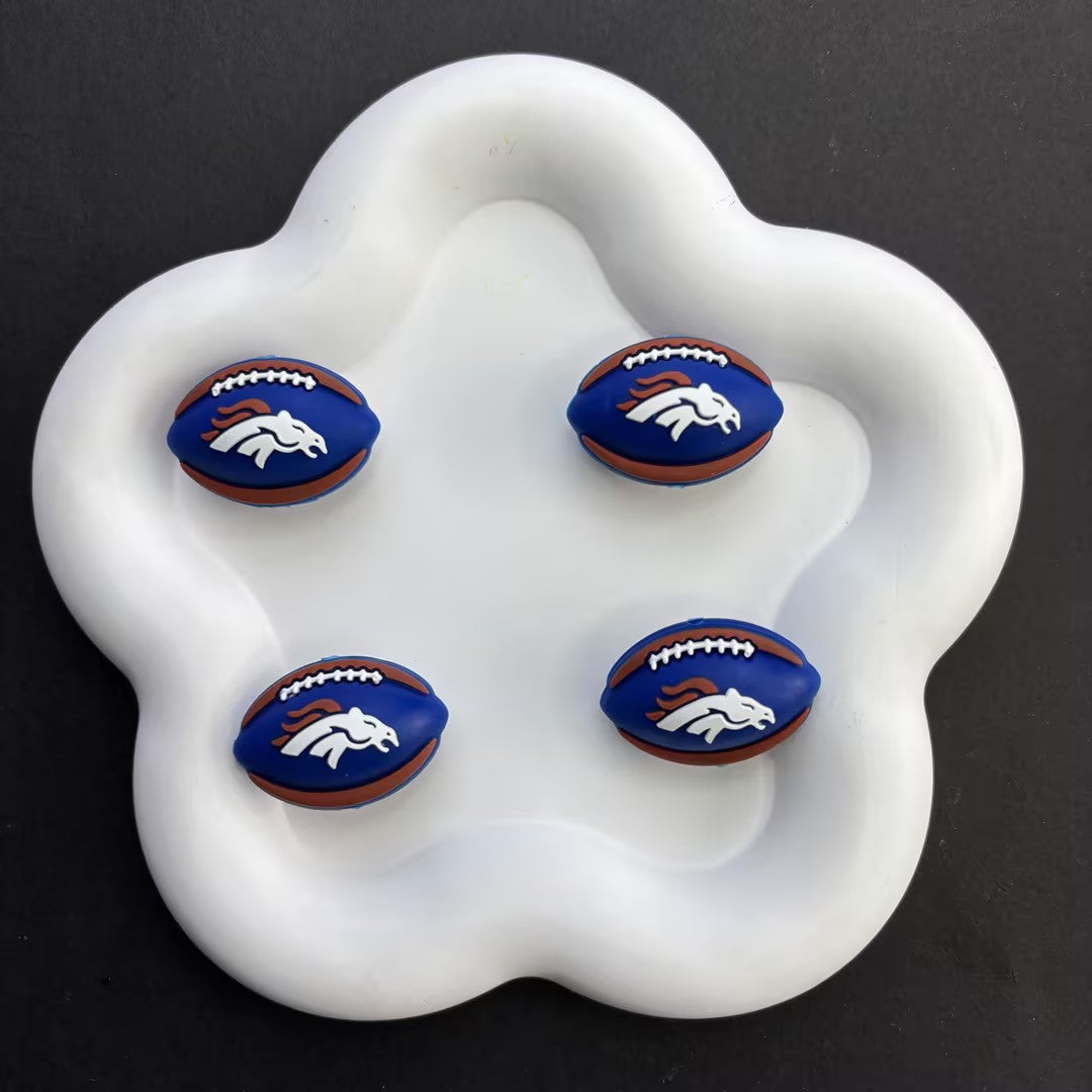 Team Sports Football Silicone Beads, Cute Rugby Focal Beads for Beadable Pens & DIY Keychains | NFL Team Beads