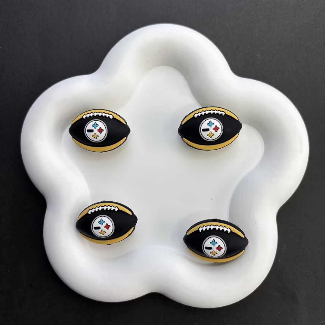 Team Sports Football Silicone Beads, Cute Rugby Focal Beads for Beadable Pens & DIY Keychains | NFL Team Beads