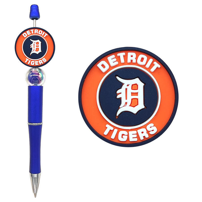 Custom MLB Team Silicone Focal Beads - 30 Major League Baseball Styles for DIY Crafting & Beadable Pens