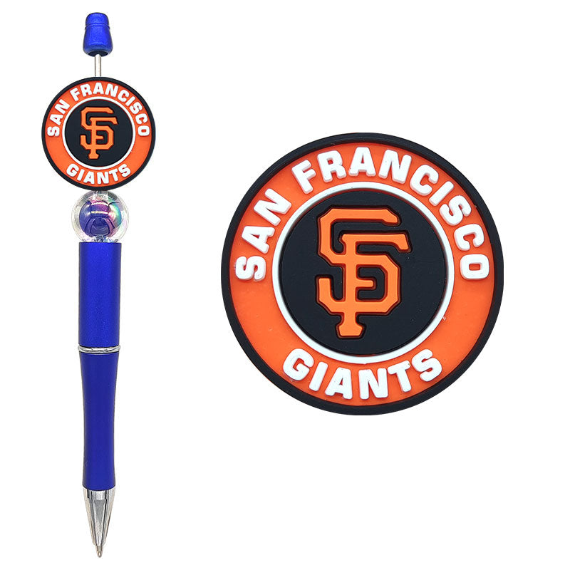 Custom MLB Team Silicone Focal Beads - 30 Major League Baseball Styles for DIY Crafting & Beadable Pens