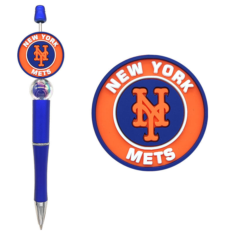 Custom MLB Team Silicone Focal Beads - 30 Major League Baseball Styles for DIY Crafting & Beadable Pens