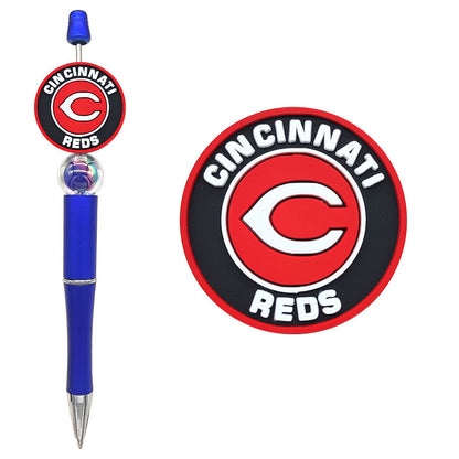 Custom MLB Team Silicone Focal Beads - 30 Major League Baseball Styles for DIY Crafting & Beadable Pens