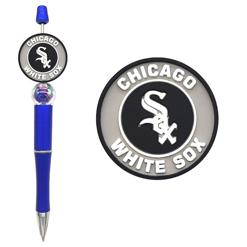 Custom MLB Team Silicone Focal Beads - 30 Major League Baseball Styles for DIY Crafting & Beadable Pens