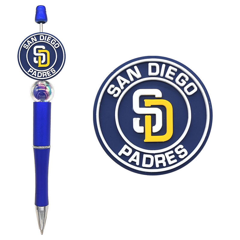 Custom MLB Team Silicone Focal Beads - 30 Major League Baseball Styles for DIY Crafting & Beadable Pens