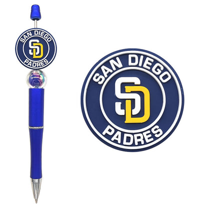 Custom MLB Team Silicone Focal Beads - 30 Major League Baseball Styles for DIY Crafting & Beadable Pens