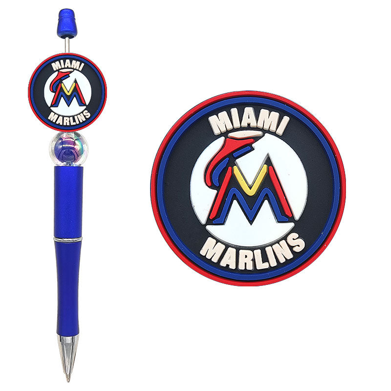 Custom MLB Team Silicone Focal Beads - 30 Major League Baseball Styles for DIY Crafting & Beadable Pens