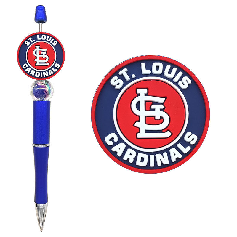 Custom MLB Team Silicone Focal Beads - 30 Major League Baseball Styles for DIY Crafting & Beadable Pens