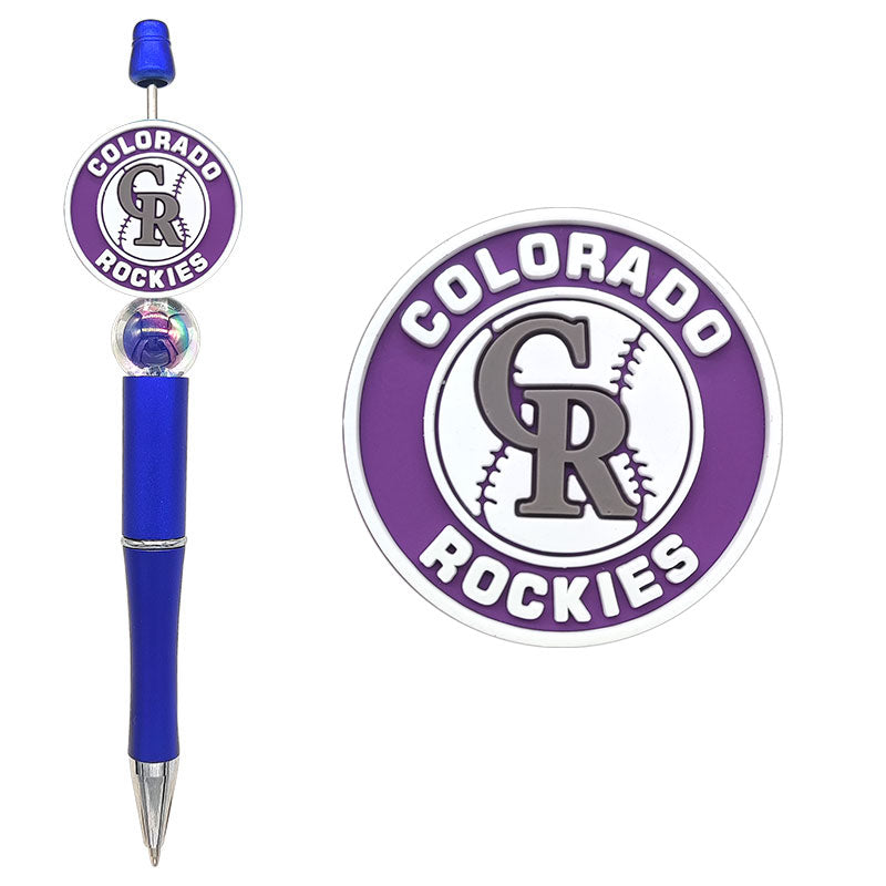 Custom MLB Team Silicone Focal Beads - 30 Major League Baseball Styles for DIY Crafting & Beadable Pens