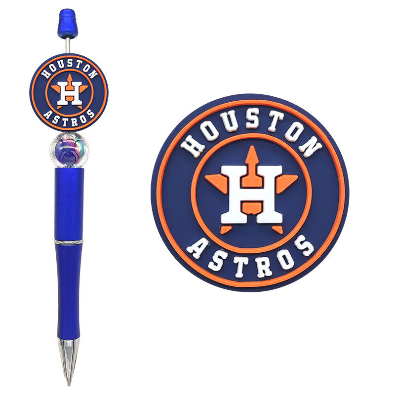Custom MLB Team Silicone Focal Beads - 30 Major League Baseball Styles for DIY Crafting & Beadable Pens