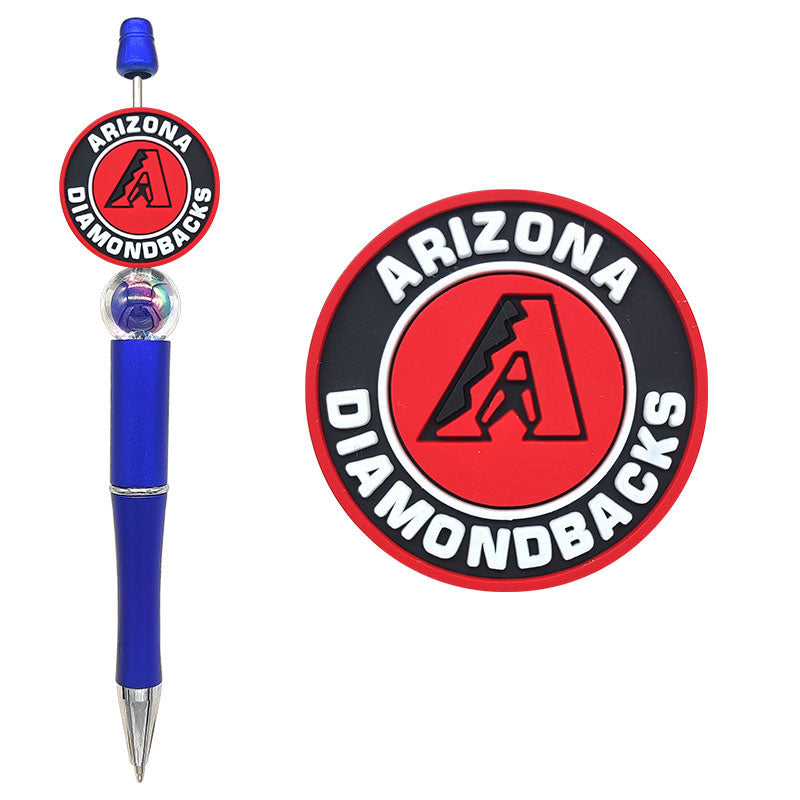 Custom MLB Team Silicone Focal Beads - 30 Major League Baseball Styles for DIY Crafting & Beadable Pens
