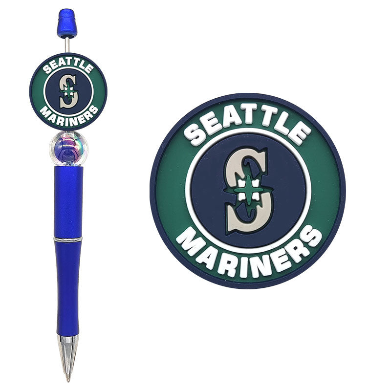 Custom MLB Team Silicone Focal Beads - 30 Major League Baseball Styles for DIY Crafting & Beadable Pens