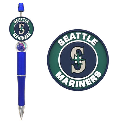 Custom MLB Team Silicone Focal Beads - 30 Major League Baseball Styles for DIY Crafting & Beadable Pens