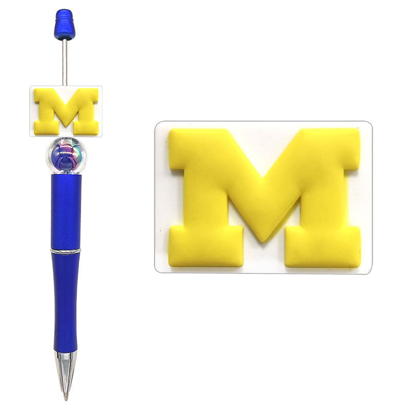 NCAA College Sports Team Silicone Focal Beads - 16 Styles for DIY Crafting & Beadable Pens