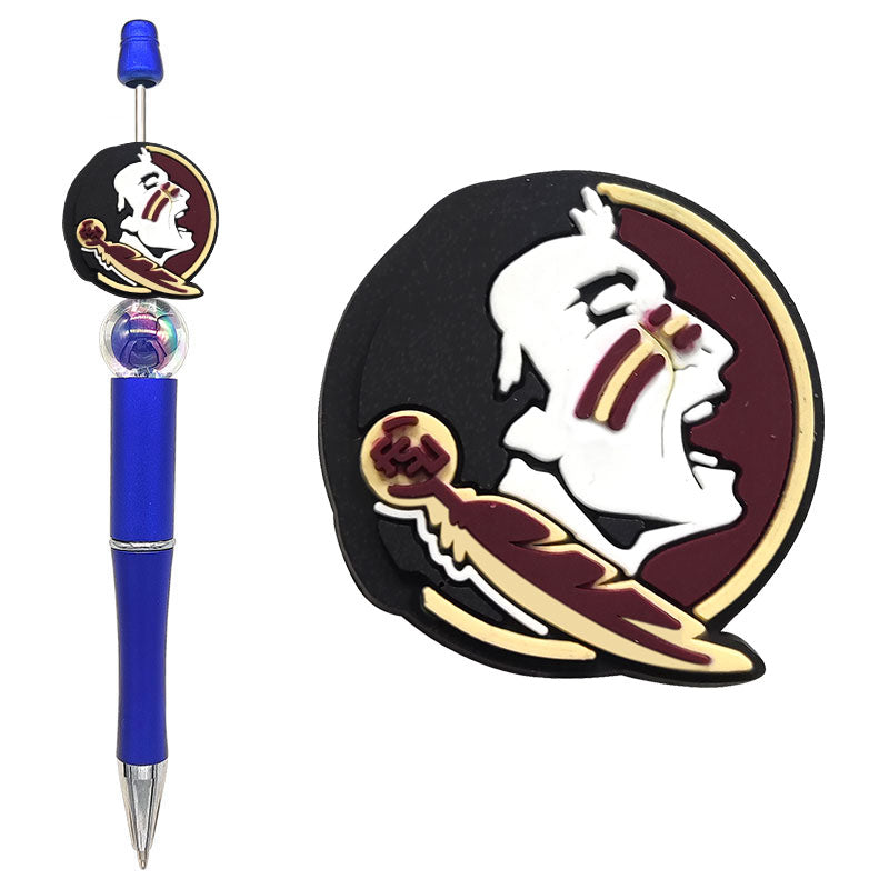 NCAA College Sports Team Silicone Focal Beads - 16 Styles for DIY Crafting & Beadable Pens