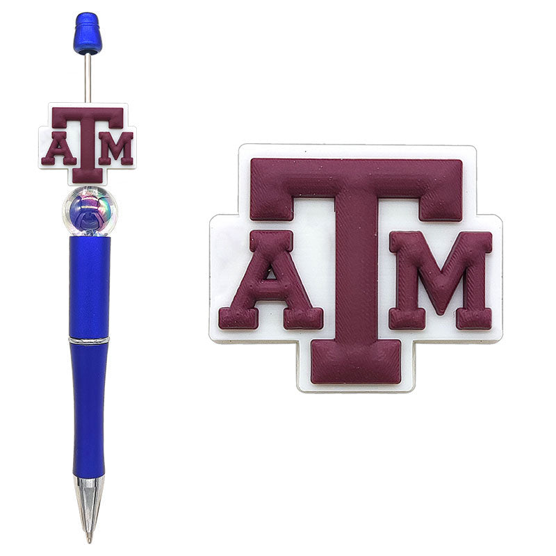 NCAA College Sports Team Silicone Focal Beads - 16 Styles for DIY Crafting & Beadable Pens