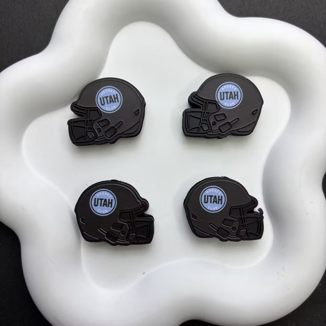 NHL Team Helmet Silicone Focal Beads | 3D Sports Team Logo Helmet Beads for DIY Beadable Pens, Keychains, Lanyards | Gifts for Ice Hockey Fans & Crafters