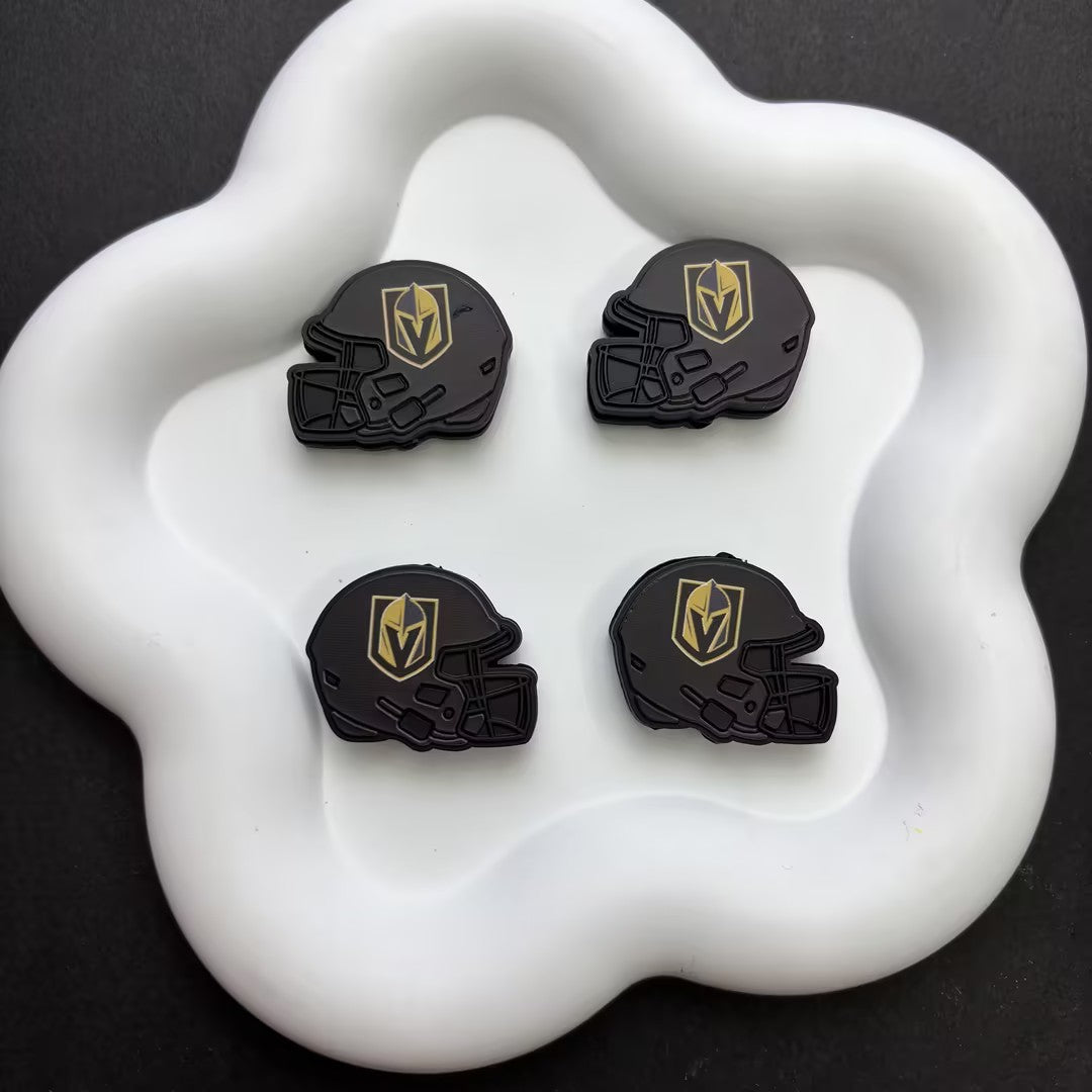 NHL Team Helmet Silicone Focal Beads | 3D Sports Team Logo Helmet Beads for DIY Beadable Pens, Keychains, Lanyards | Gifts for Ice Hockey Fans & Crafters