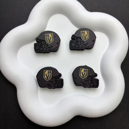 NHL Team Helmet Silicone Focal Beads | 3D Sports Team Logo Helmet Beads for DIY Beadable Pens, Keychains, Lanyards | Gifts for Ice Hockey Fans & Crafters