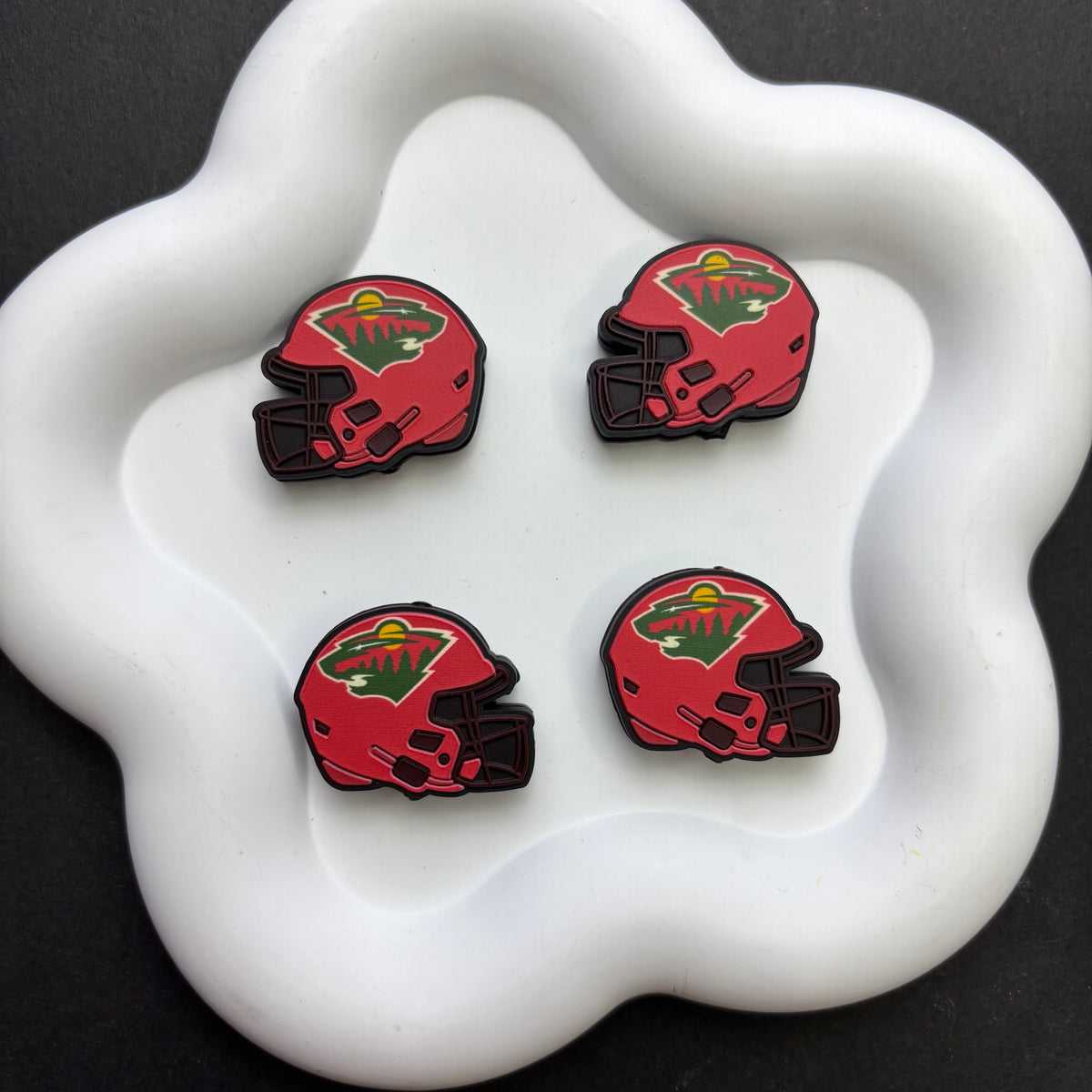 NHL Team Helmet Silicone Focal Beads | 3D Sports Team Logo Helmet Beads for DIY Beadable Pens, Keychains, Lanyards | Gifts for Ice Hockey Fans & Crafters