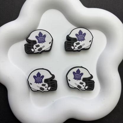 NHL Team Helmet Silicone Focal Beads | 3D Sports Team Logo Helmet Beads for DIY Beadable Pens, Keychains, Lanyards | Gifts for Ice Hockey Fans & Crafters