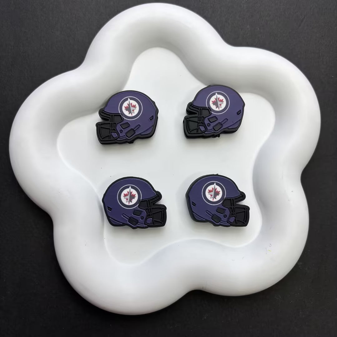 NHL Team Helmet Silicone Focal Beads | 3D Sports Team Logo Helmet Beads for DIY Beadable Pens, Keychains, Lanyards | Gifts for Ice Hockey Fans & Crafters