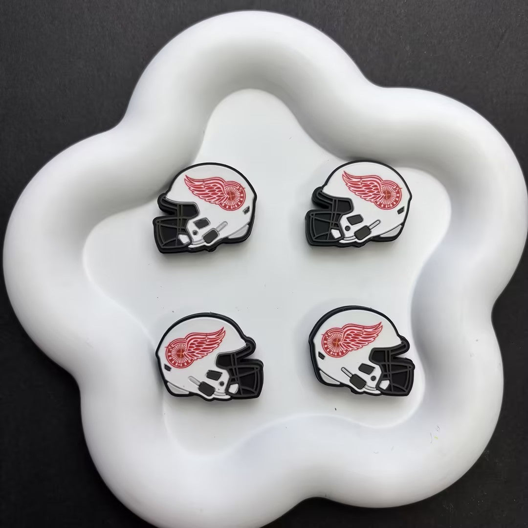 NHL Team Helmet Silicone Focal Beads | 3D Sports Team Logo Helmet Beads for DIY Beadable Pens, Keychains, Lanyards | Gifts for Ice Hockey Fans & Crafters