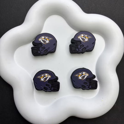 NHL Team Helmet Silicone Focal Beads | 3D Sports Team Logo Helmet Beads for DIY Beadable Pens, Keychains, Lanyards | Gifts for Ice Hockey Fans & Crafters