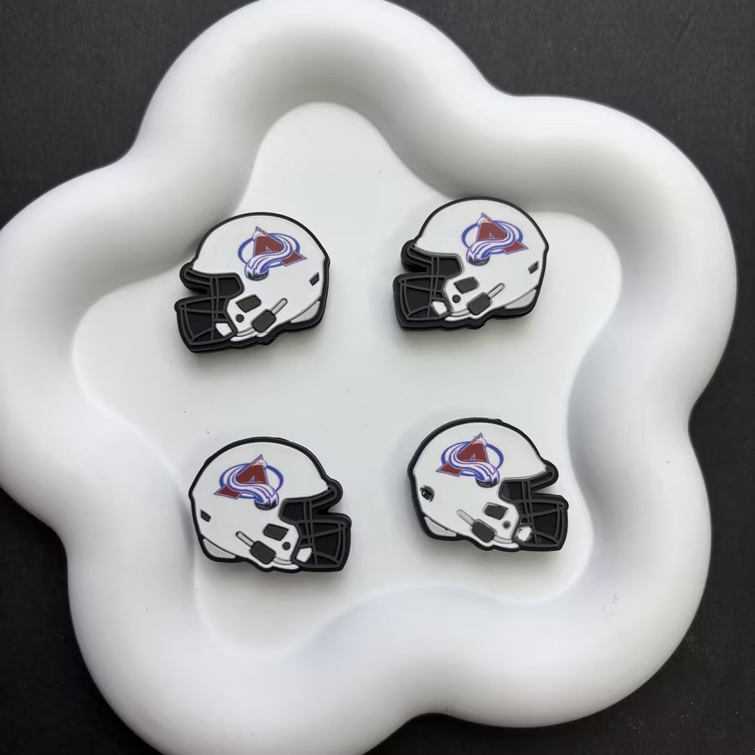 NHL Team Helmet Silicone Focal Beads | 3D Sports Team Logo Helmet Beads for DIY Beadable Pens, Keychains, Lanyards | Gifts for Ice Hockey Fans & Crafters
