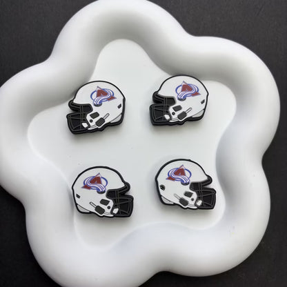 NHL Team Helmet Silicone Focal Beads | 3D Sports Team Logo Helmet Beads for DIY Beadable Pens, Keychains, Lanyards | Gifts for Ice Hockey Fans & Crafters