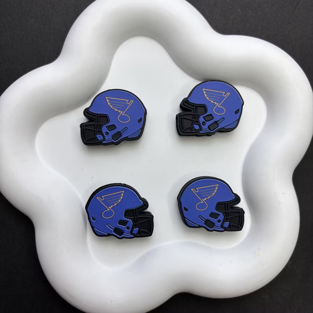 NHL Team Helmet Silicone Focal Beads | 3D Sports Team Logo Helmet Beads for DIY Beadable Pens, Keychains, Lanyards | Gifts for Ice Hockey Fans & Crafters