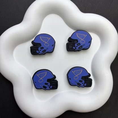 NHL Team Helmet Silicone Focal Beads | 3D Sports Team Logo Helmet Beads for DIY Beadable Pens, Keychains, Lanyards | Gifts for Ice Hockey Fans & Crafters