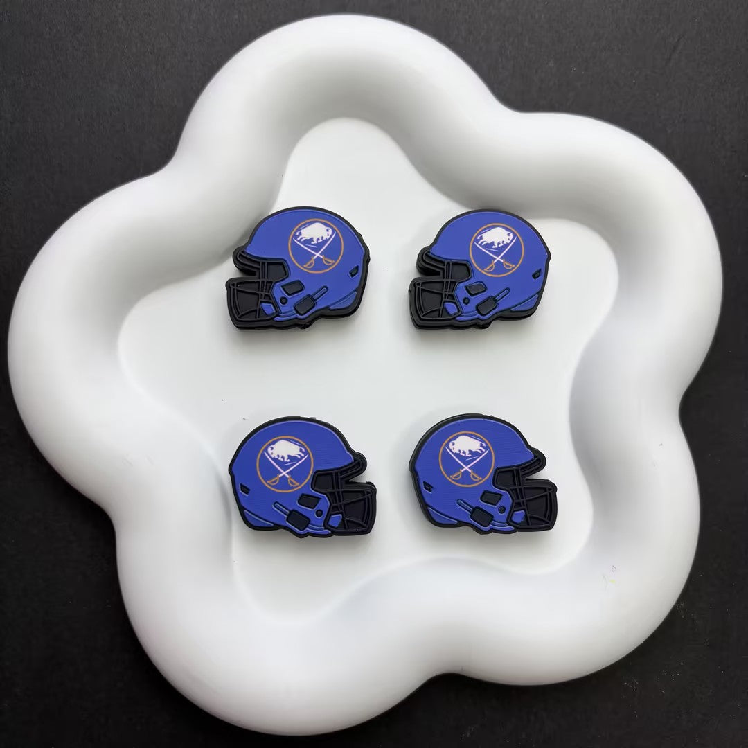 NHL Team Helmet Silicone Focal Beads | 3D Sports Team Logo Helmet Beads for DIY Beadable Pens, Keychains, Lanyards | Gifts for Ice Hockey Fans & Crafters