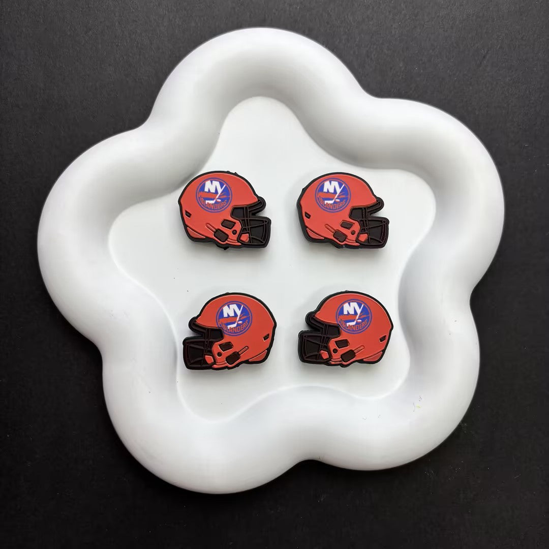 NHL Team Helmet Silicone Focal Beads | 3D Sports Team Logo Helmet Beads for DIY Beadable Pens, Keychains, Lanyards | Gifts for Ice Hockey Fans & Crafters