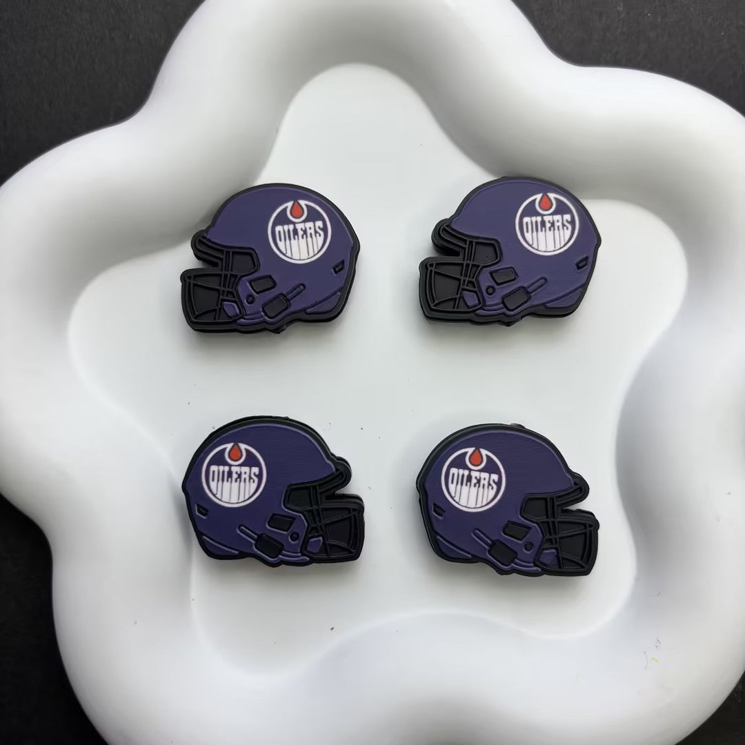 NHL Team Helmet Silicone Focal Beads | 3D Sports Team Logo Helmet Beads for DIY Beadable Pens, Keychains, Lanyards | Gifts for Ice Hockey Fans & Crafters